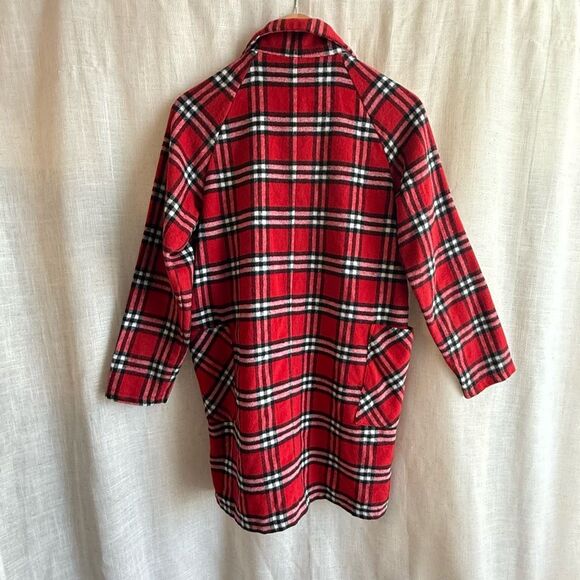 Tartan Plaid Shacket Womens Size S Red Button Front Preppy Academia Active USA - Picture 8 of 15